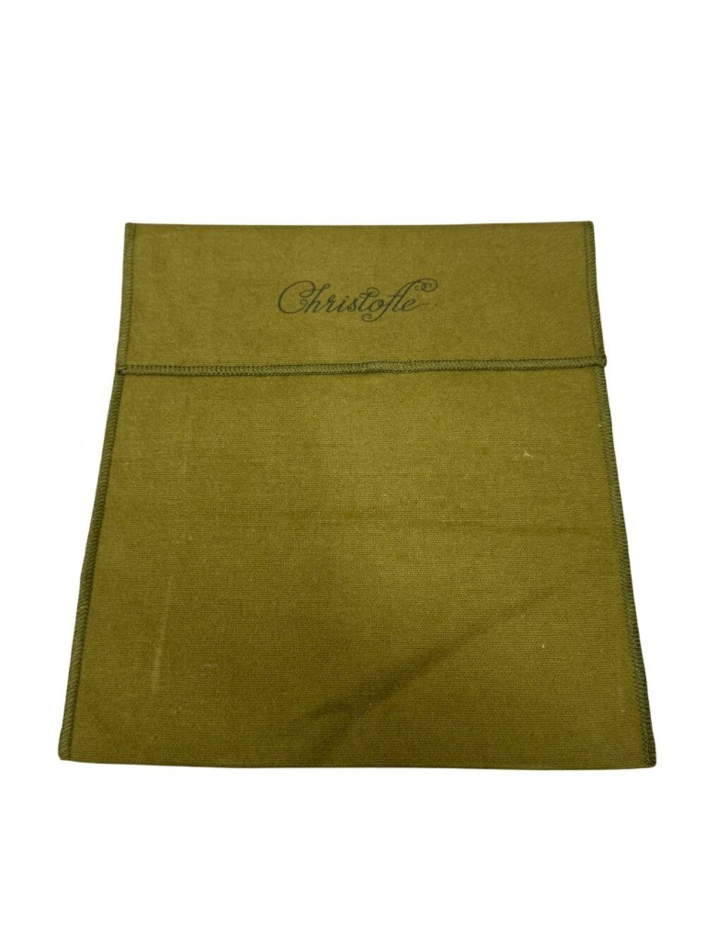 Christofle Green Protective Flatware Pouch Dust Bag Envelope 9x8 Storage Gift